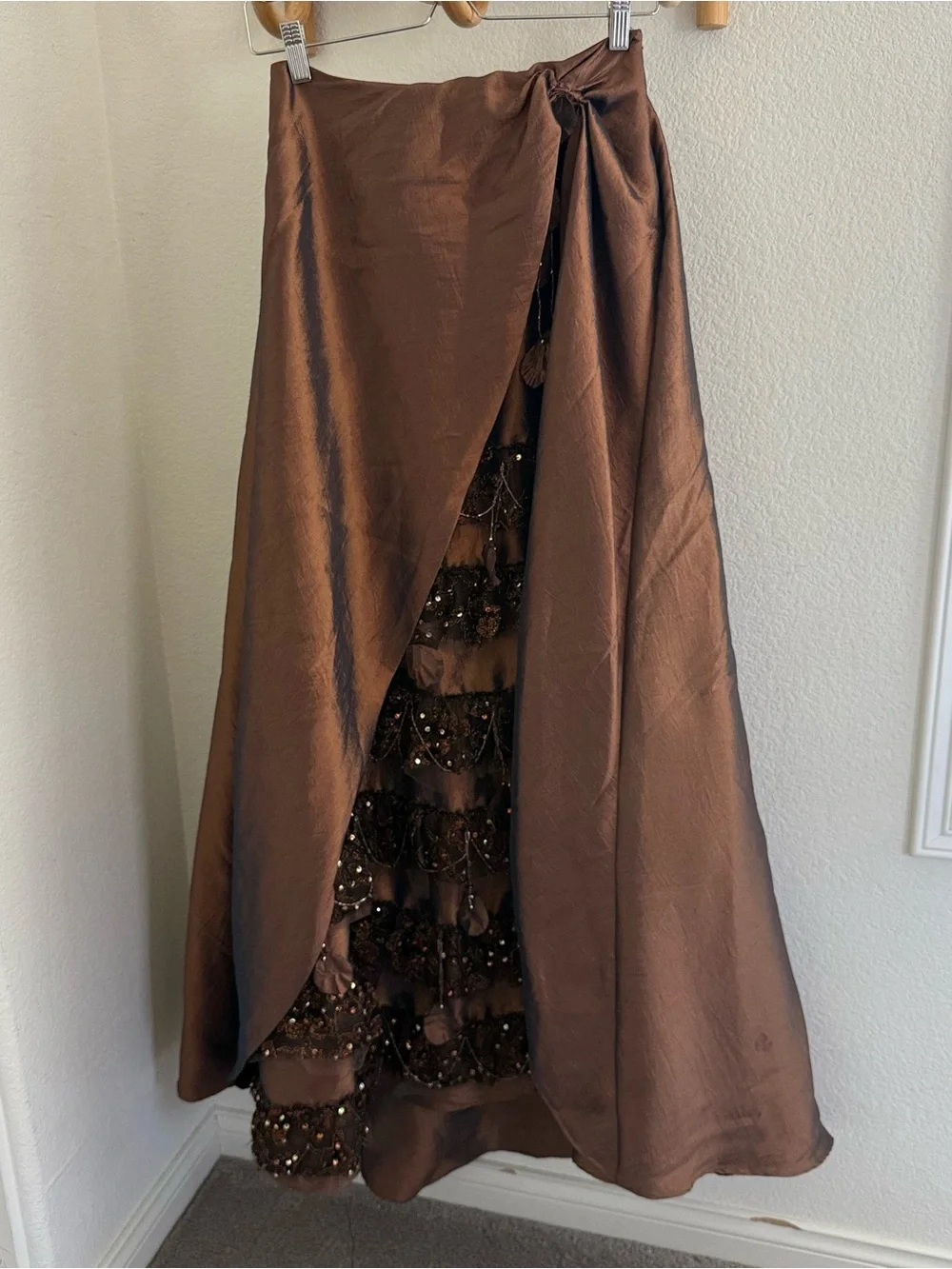 PUTROS COUTURE rare formal 90s maxi skirt sequins beaded renfair whimsigoth